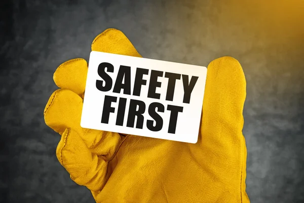 Safety First on Business Card — Stock Photo, Image