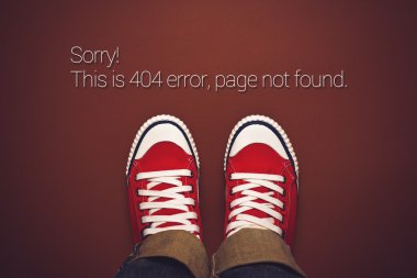Üstten Görünüm 404 hata, sayfa bulunamadı