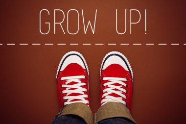 Grow Up Reminder for Young Person, Top View clipart