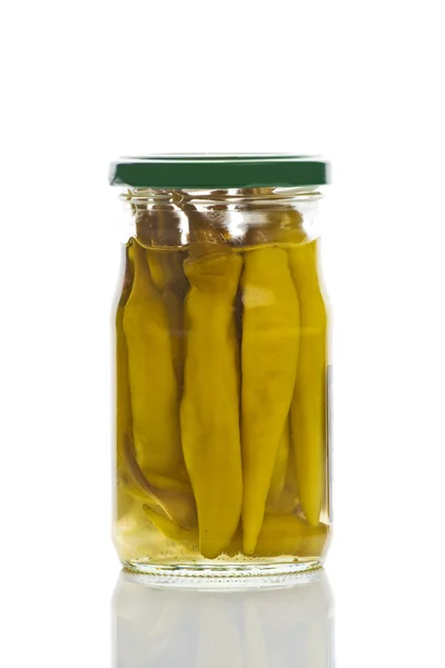 Hot Fefferoni Peppers in Jar — Stock Photo, Image