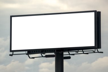 Blank Outdoor Advertsing Billboard Against Cloudy Sky clipart