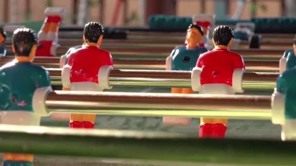 Vintage futbolín, fútbol de mesa o fútbol juego de Kicker — Vídeo de stock