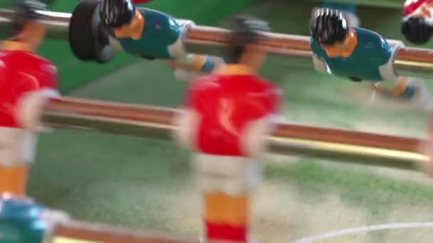 Vintage Foosball, Table Soccer or Football Kicker Game — Stock Video