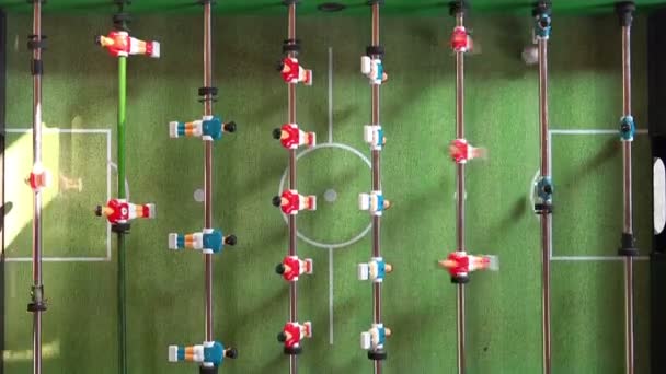 Vintage Foosball, Table Soccer or Football Kicker Game — Stock Video