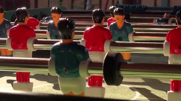 Vintage futbolín, fútbol de mesa o fútbol juego de Kicker — Vídeo de stock