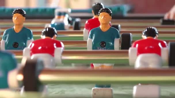 Vintage Foosball, Bordsfotboll eller fotboll Kicker Game — Stockvideo