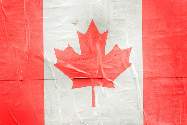 Canada Flag Print on Grunge Poster Paper — Stok fotoğraf