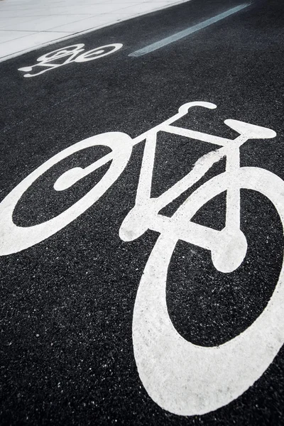 Fiets rijstrook teken — Stockfoto