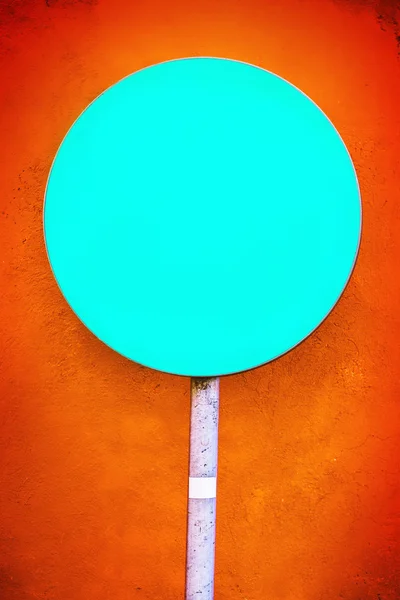 空白の丸い青シアン印 — ストック写真