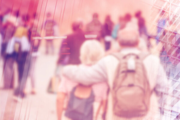 Размытая толпа людей, широкая публика
