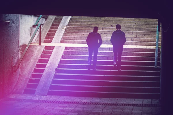 People in Urban Environment, Pedestrians Walking in Underground — 图库照片