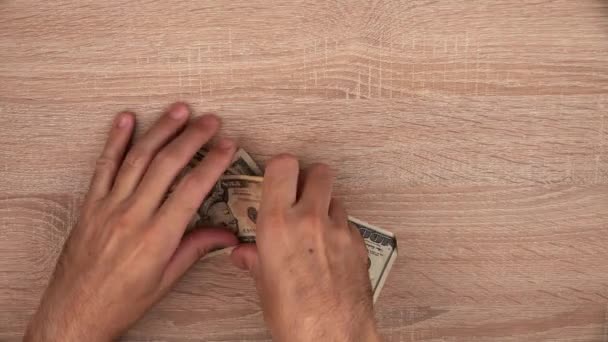 Paiement des recettes en espèces, billets en dollars américains — Video