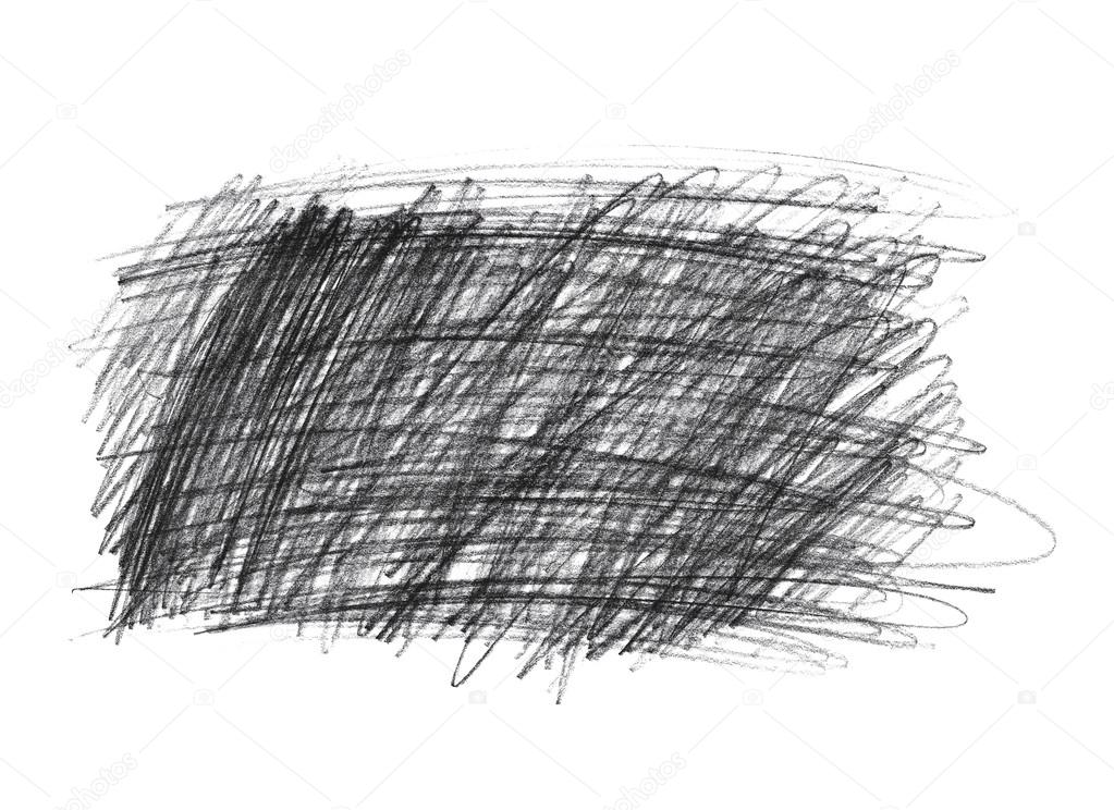 Pencil doodle scribbles isolated on white background