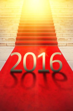 Mutlu yeni yıl 2016, özel kırmızı halı kavramı