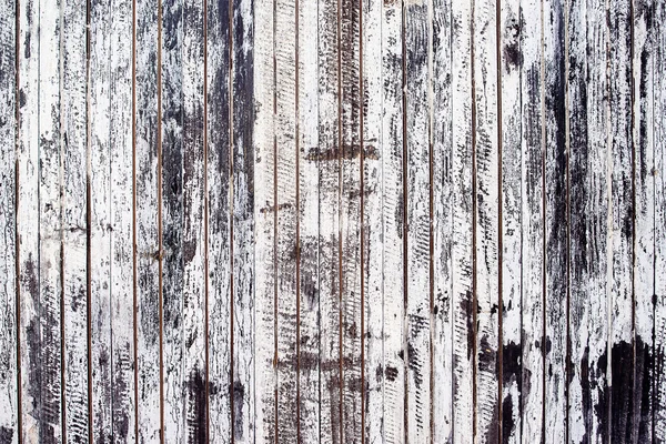 Vieux mur rustique en planches de bois peint en blanc — Photo