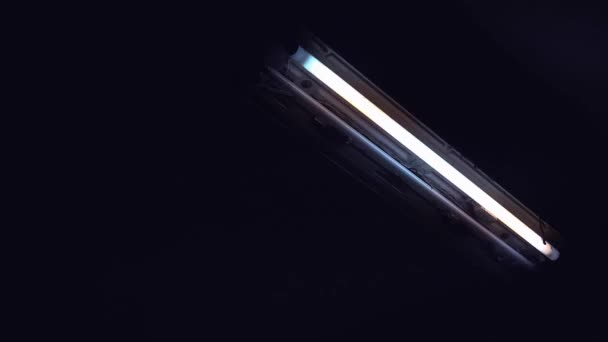 Neon světlo trubice zapnutí a vypnutí — Stock video