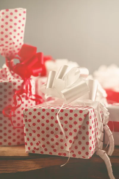 Christmas gifts wrapped in paper — Stock Photo, Image