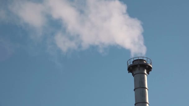 Industrial chimney flue gas — Stock Video