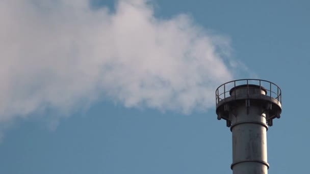 Industrial chimney flue gas — Stock Video