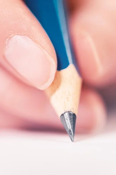 Escritura a mano masculina, macro shot — Foto de Stock