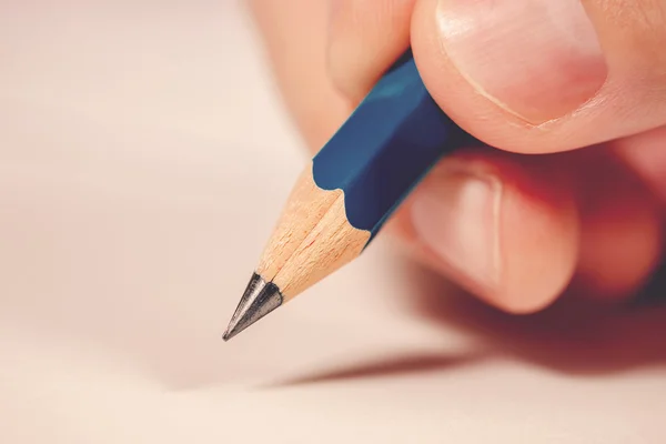 Escritura a mano masculina, macro shot — Foto de Stock