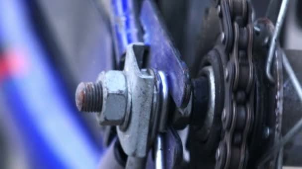 Engrenagem e corrente de bicicleta — Vídeo de Stock