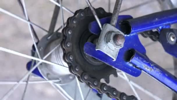 Engranaje y cadena de bicicleta — Vídeo de stock