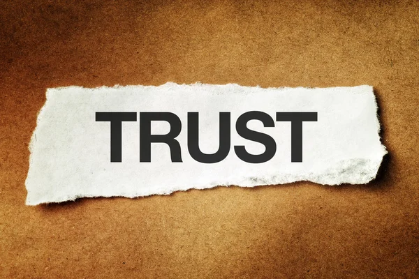 Trust printed on scrap paper — Stock Photo, Image