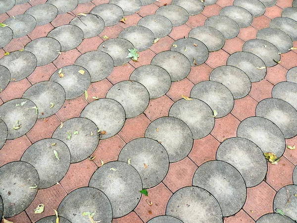 Chodnikowe płytki chodnikowej, wykonane w formie zobaczył ciętej kłody — Zdjęcie stockowe