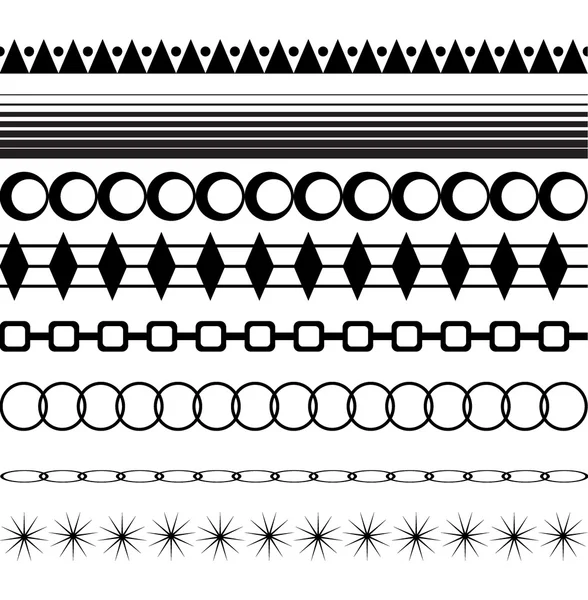 Conjunto de patrones de frontera sin costura — Archivo Imágenes Vectoriales