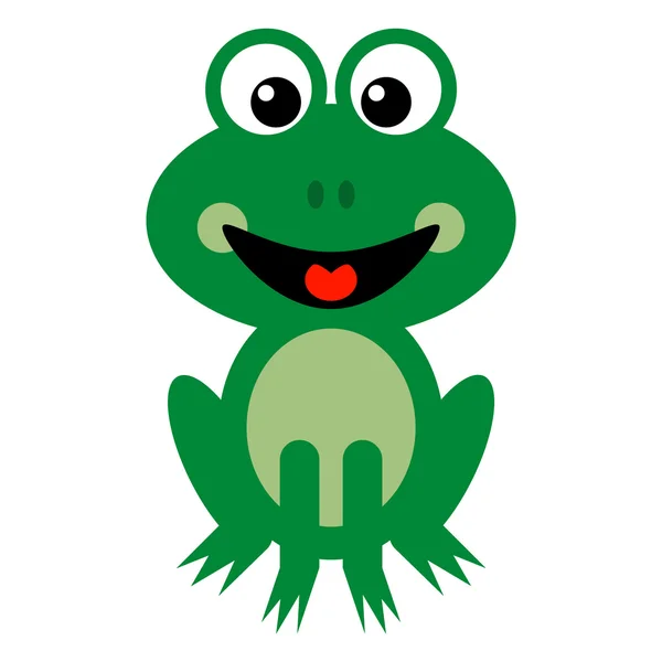 Dessin animé Souriant Grenouille verte — Image vectorielle