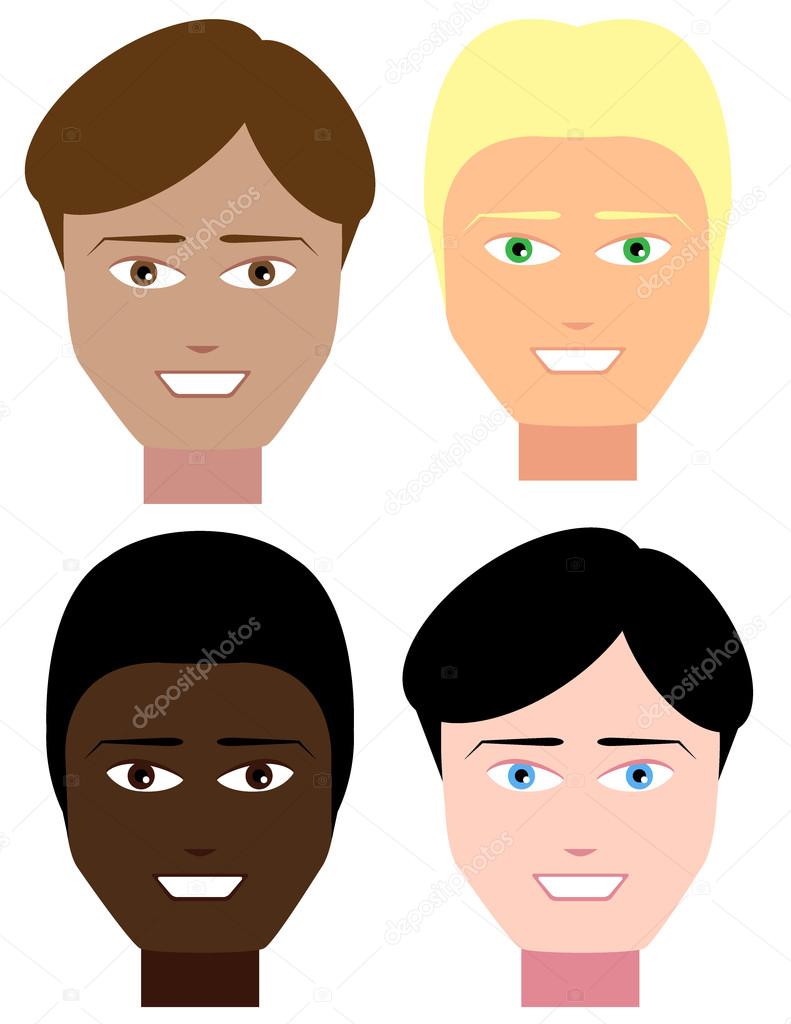 Set of Male Faces