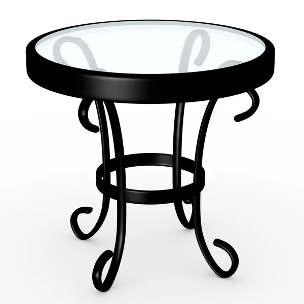 3D-Darstellung eines Tisches mit Glasplatte — Stockfoto