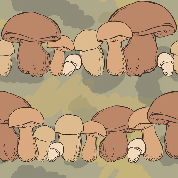 Cogumelos sem costura padrão — Vetor de Stock