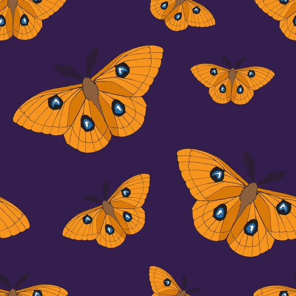 Bellissimo sfondo senza soluzione di continuità di farfalle — Vettoriale Stock