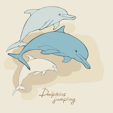 Dolphing jumping clipart