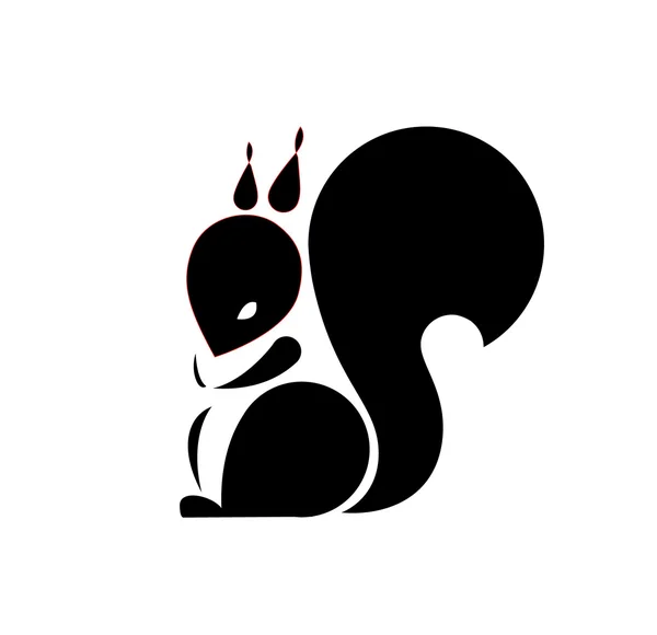 Un écureuil. Écureuil vecteur signe . — Image vectorielle