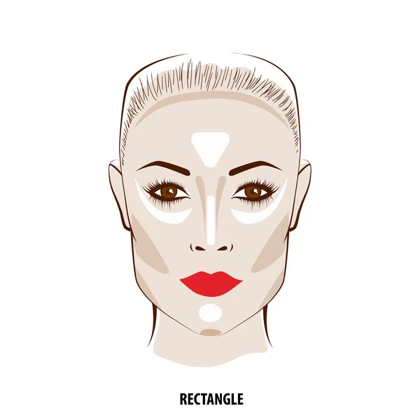 Contorno y resaltar maquillaje . — Vector de stock