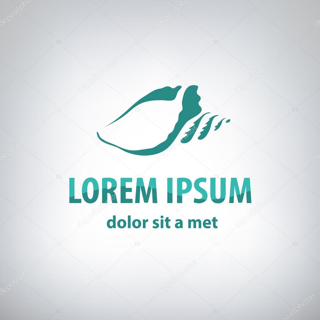 Shell abstract logo template. Foraminifer - type of shell.