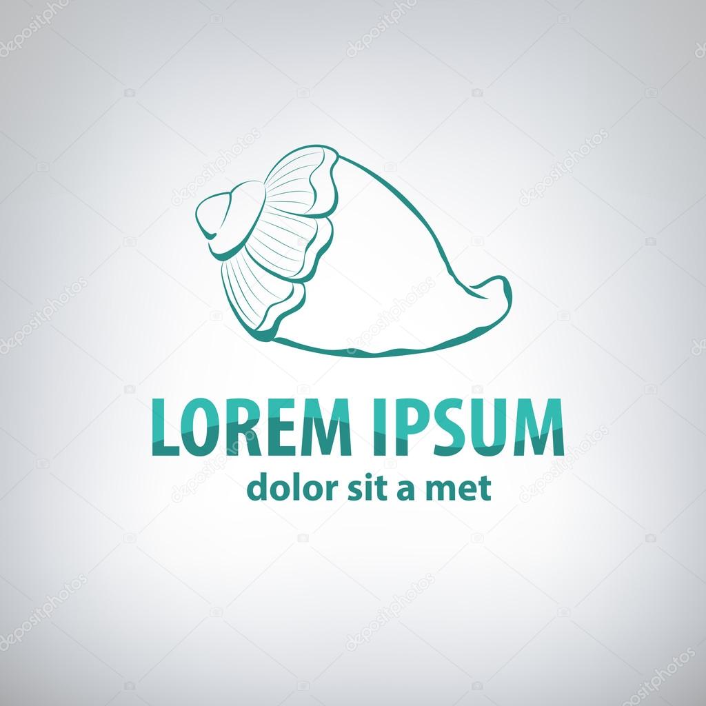 Shell abstract logo template. Foraminifer - type of shell.