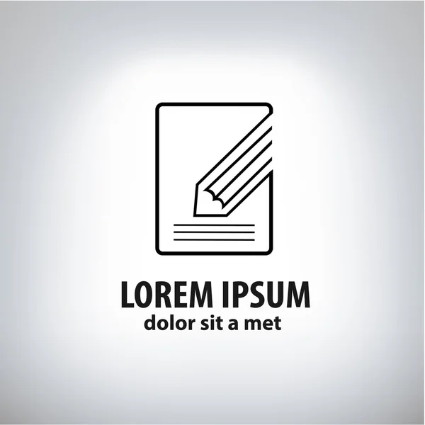 Libro y lápiz icono — Vector de stock