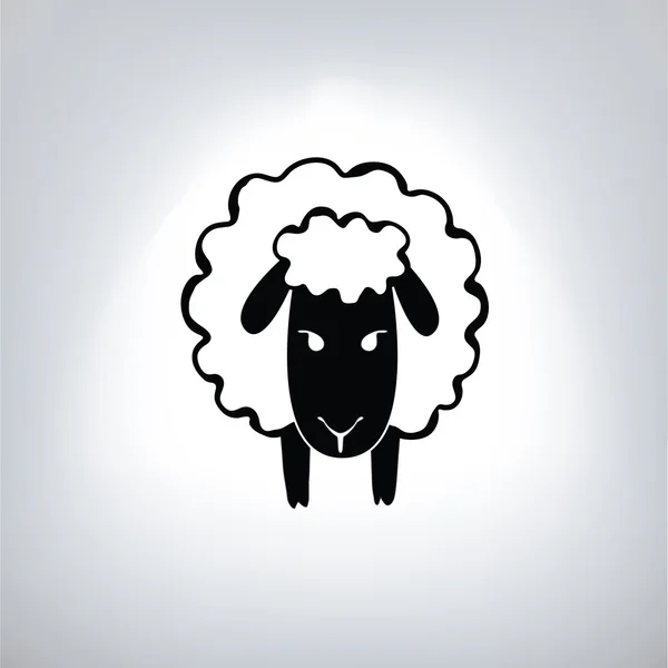 Siyah koyun silüeti — Stok Vektör