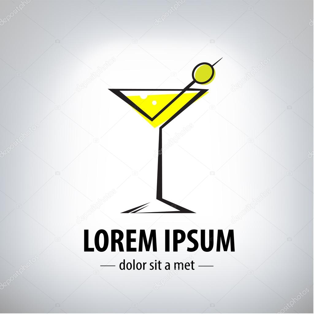 Cocktail party glass design, logo Stock Vector Image by ©matsiash 54697897