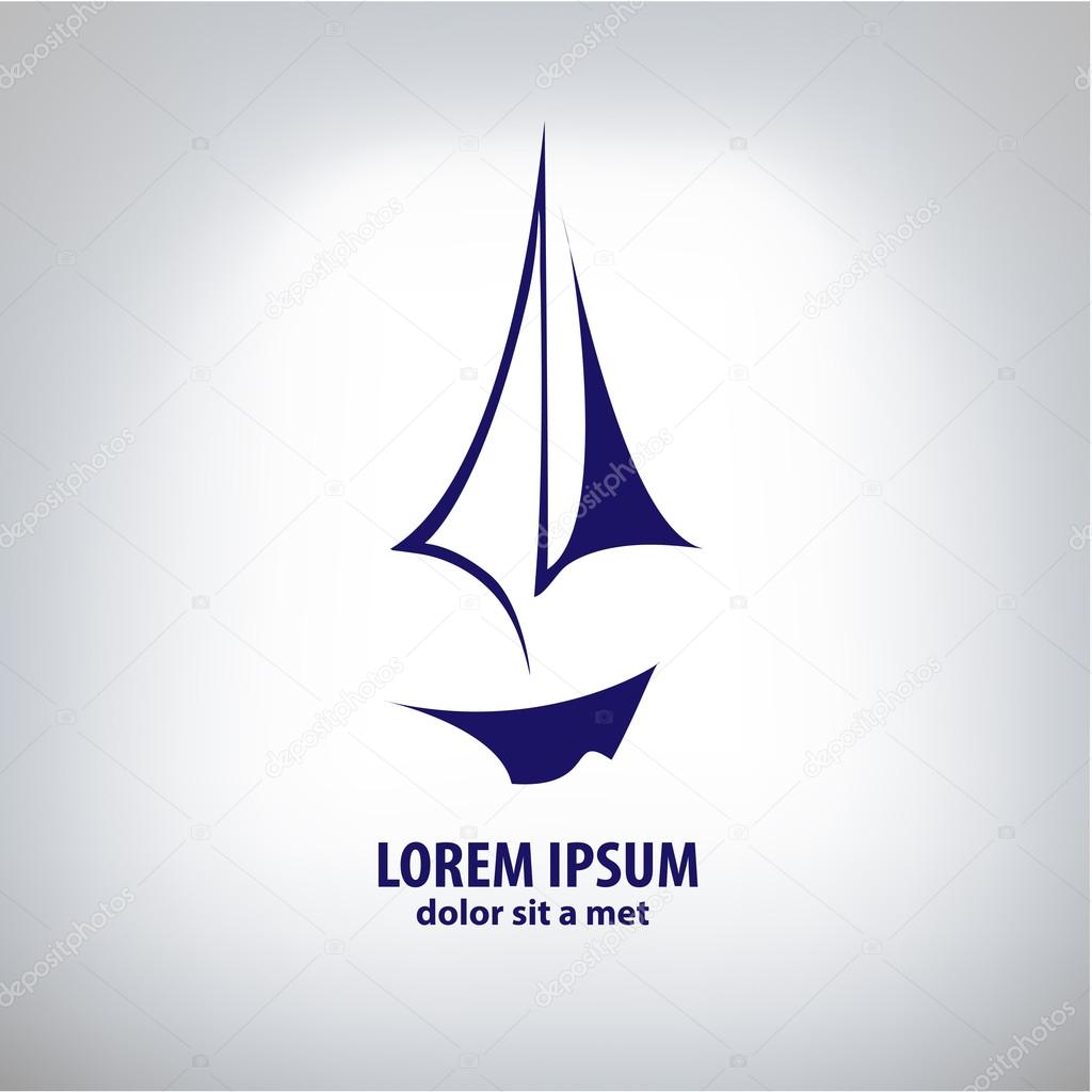 Vector ship sign corporate logo Isolated on white background