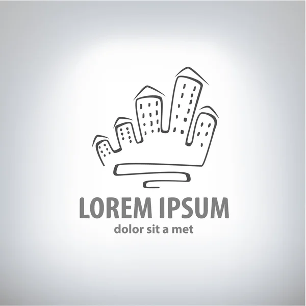 Szablon projektu domu streszczenie doodle logo. — Wektor stockowy