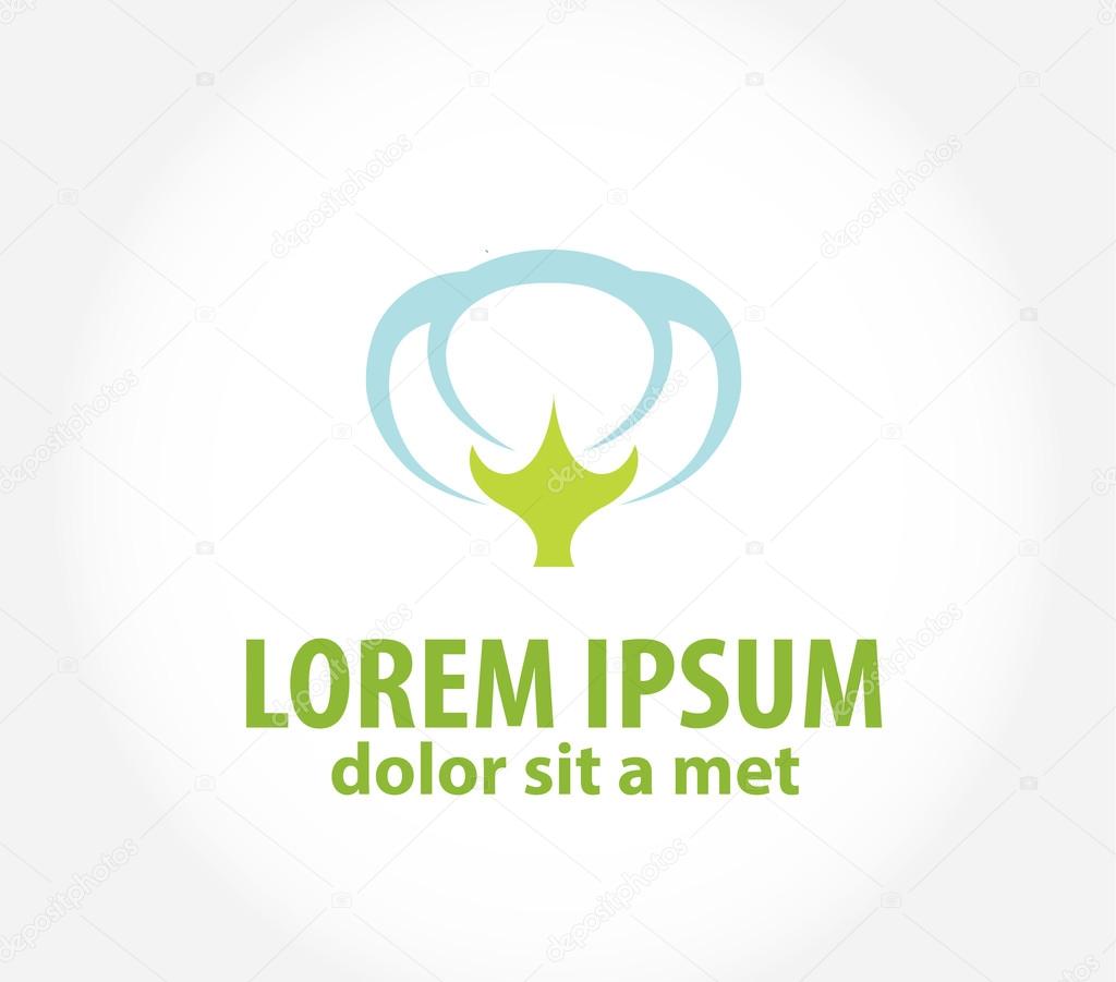 Cotton  icon, abstract vector design logo template.