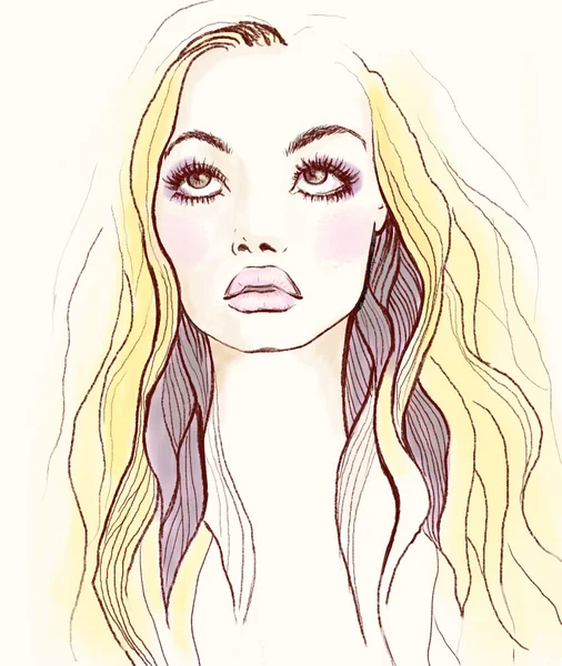 Un visage de femme. illustration de mode — Photo