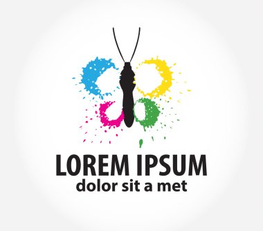 Kelebek ile şablonu logo