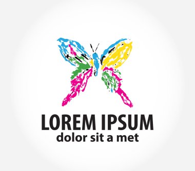 Kelebek ile şablonu logo