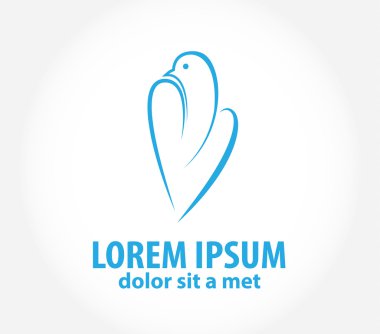 Logo güvercin uçan vektör tasarım şablonu. Kuş soyut